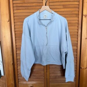VS PINK Light Blue Half-Zip Sweatshirt